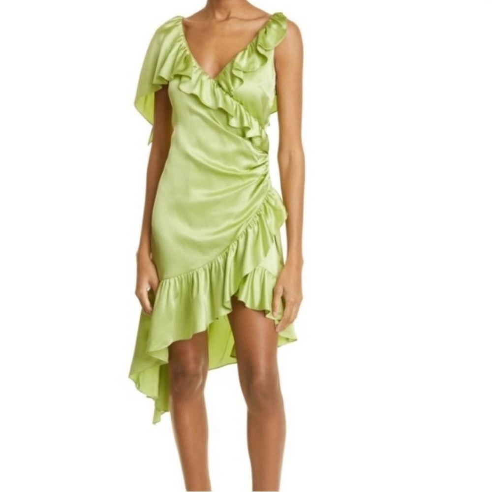 NWT Cing a Sept Petunya Ruffle Silk Dress in
Prickly Pear